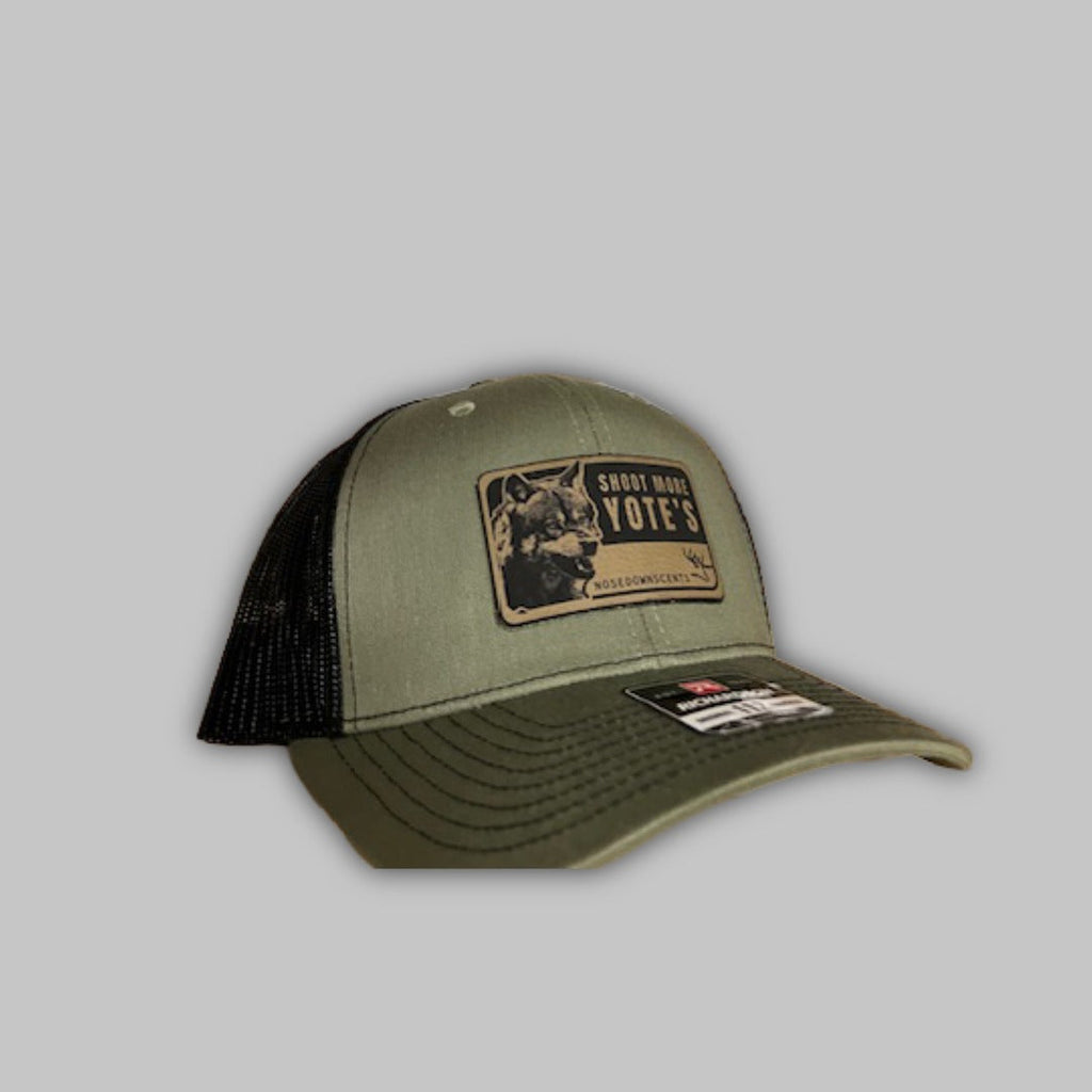 Richardson 112 Kill More Yotes trucker hat in camouflage and olive