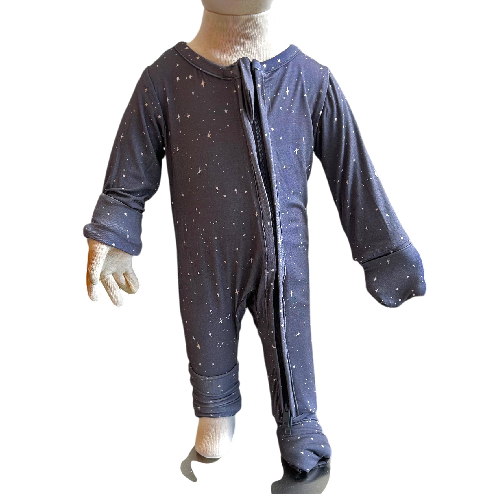 Logan Galaxy Bamboo Convertible Footie
