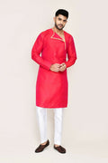 Joban Fashion Pink Colored Art Silk Fabric Kurta With Straight Fit Pant