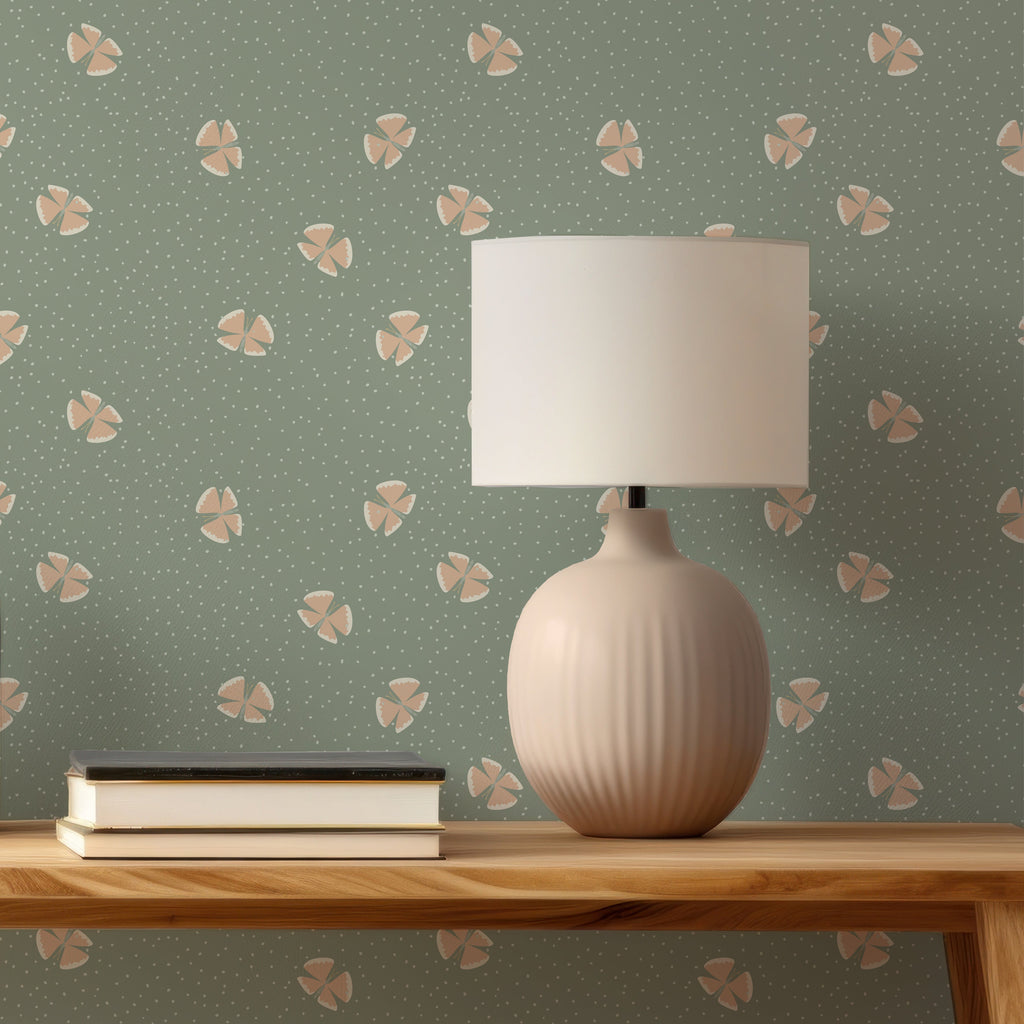 Lola Abstract Removable Wallpaper in Blue, Green, Pink, and Gold
