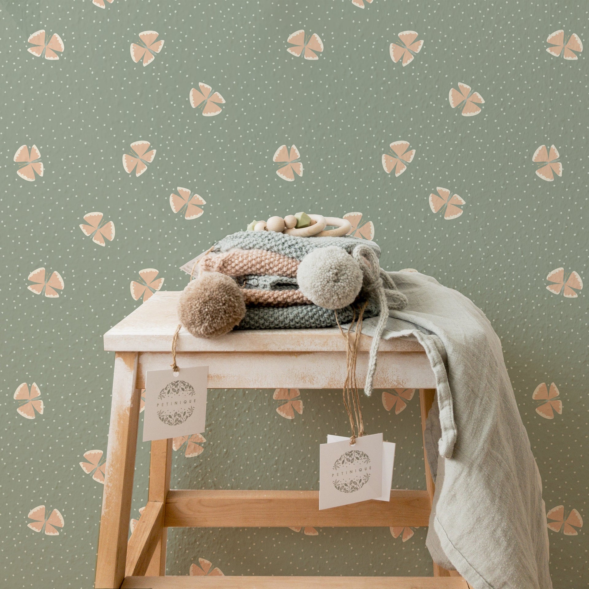 Lola Abstract Removable Wallpaper in Blue, Green, Pink, and Gold
