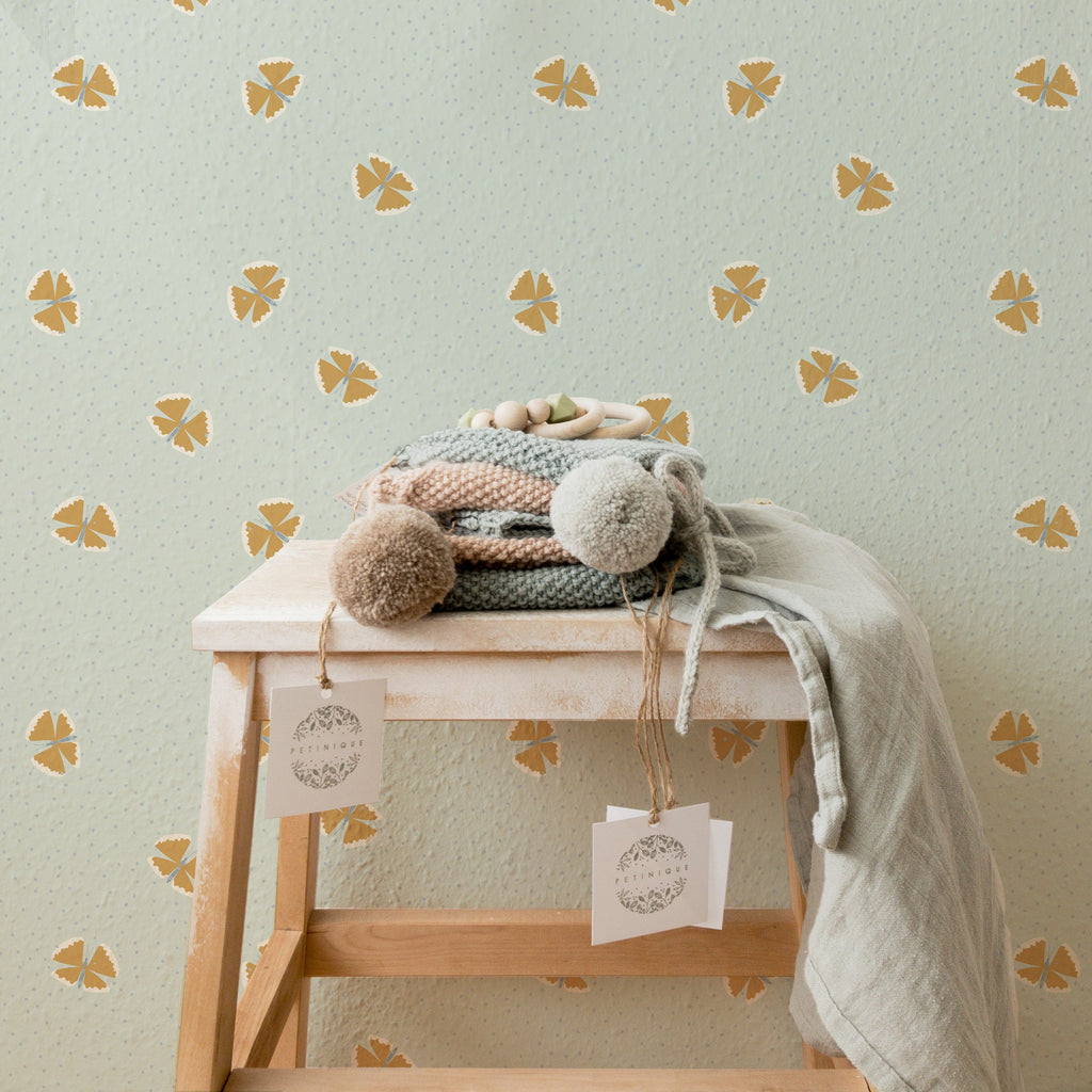 Lola Abstract Removable Wallpaper in Blue, Green, Pink, and Gold