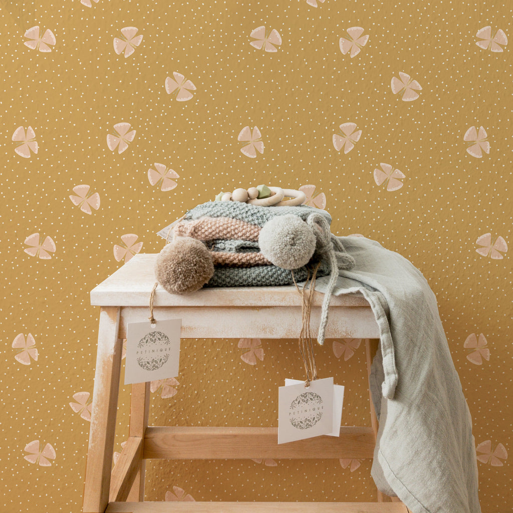 Lola Abstract Removable Wallpaper in Blue, Green, Pink, and Gold