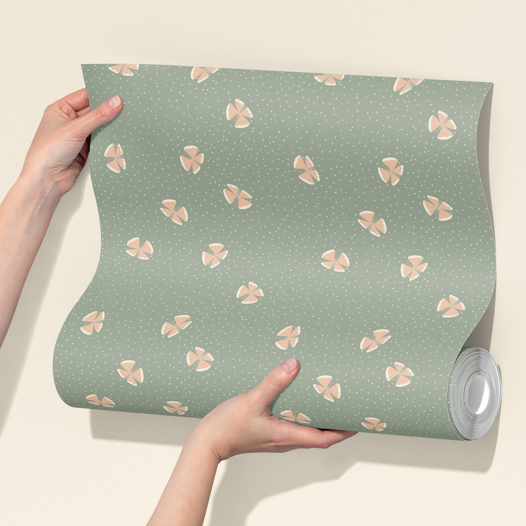 Lola Abstract Removable Wallpaper in Blue, Green, Pink, and Gold