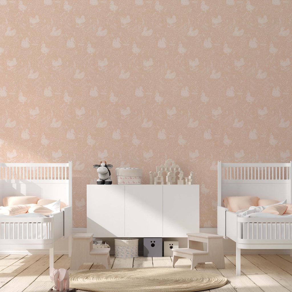Hollingworth Floral Wallpaper in Pink, White, and Grey