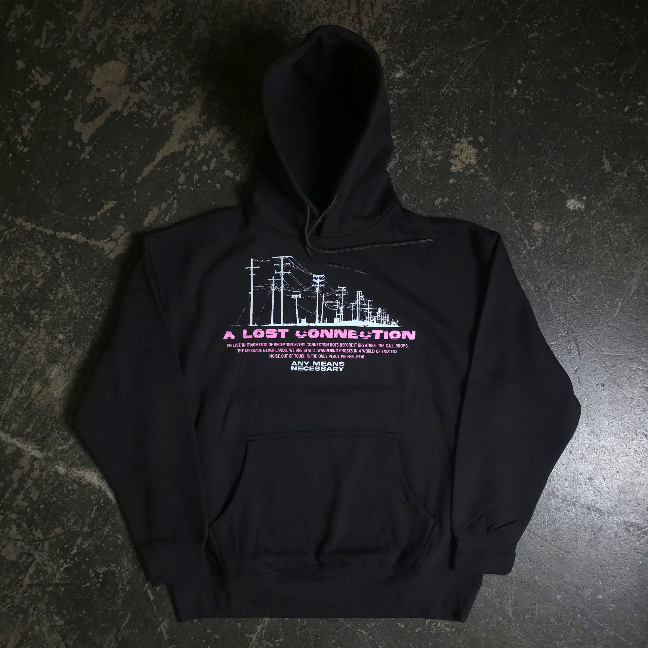 Lost Connection Graphic Pullover Hoodie in Heavyweight Fleece - Image 2