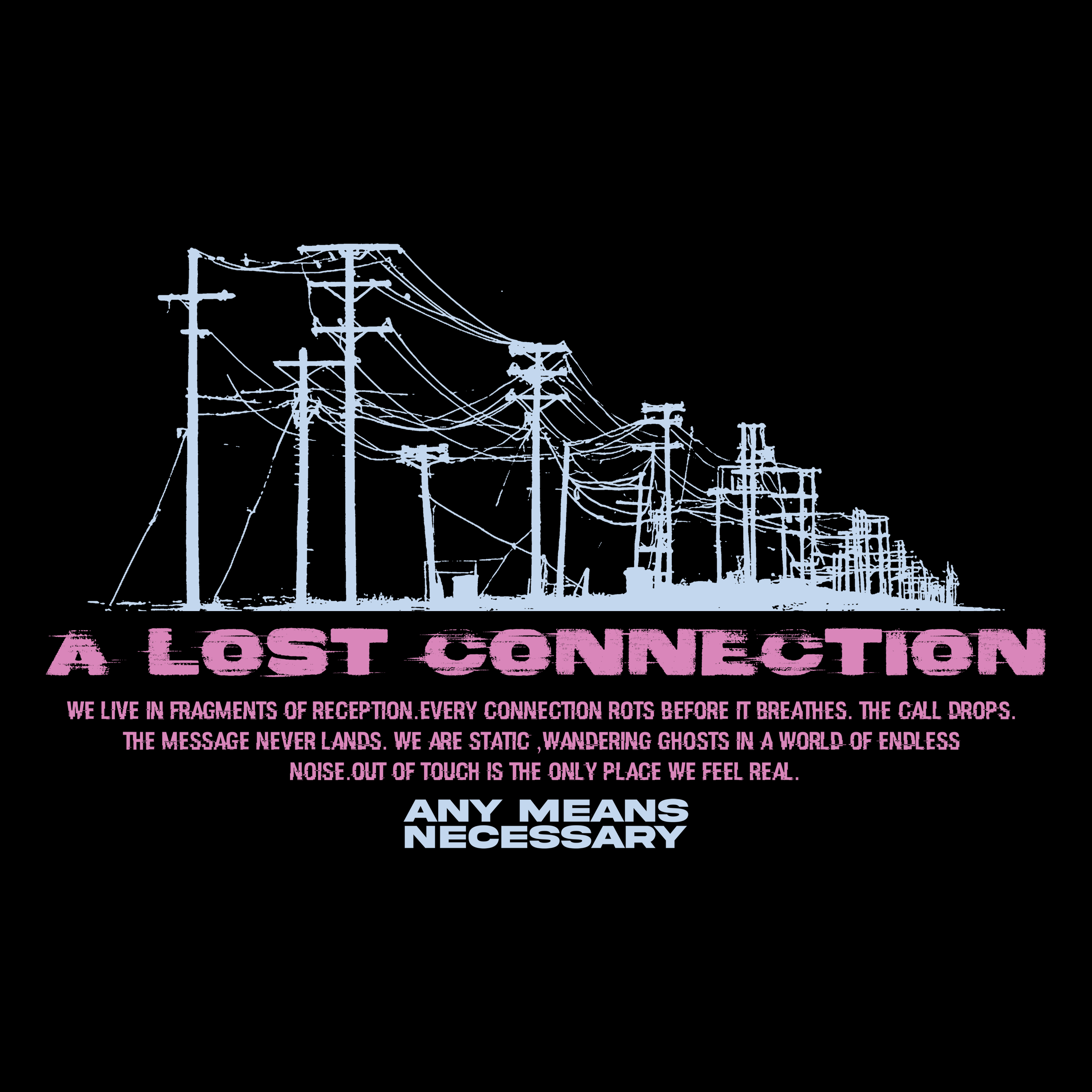 Lost Connection Graphic T-Shirt - Heavyweight Black Cotton Tee - Image 5