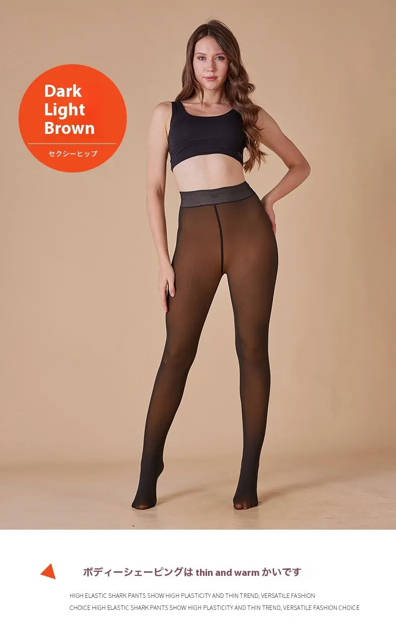 Sheer Fleece-Lined Leggings