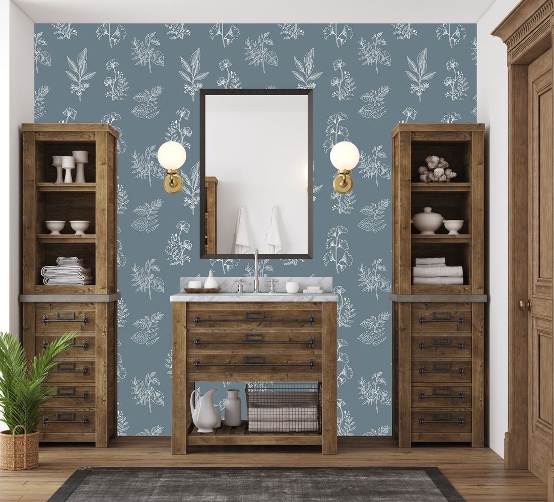 Luca Botanical Floral Removable Wallpaper in Green and Pink