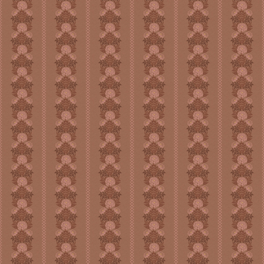 Lucia Floral Wallpaper in Grey, Beige, Terracotta and Gold