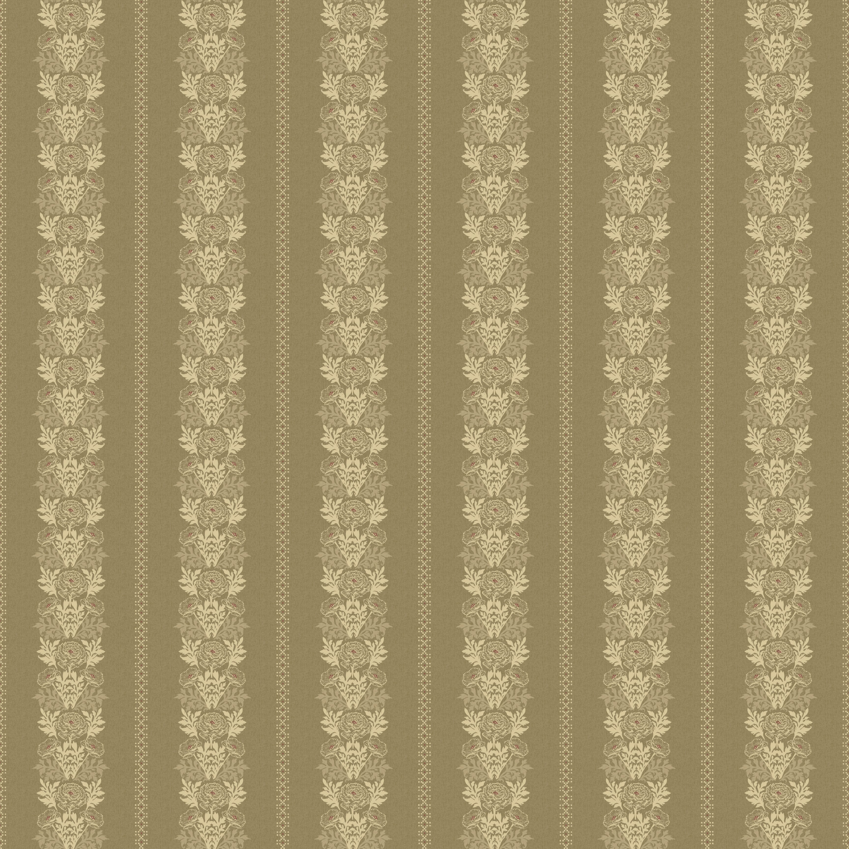 Lucia Floral Wallpaper in Grey, Beige, Terracotta and Gold