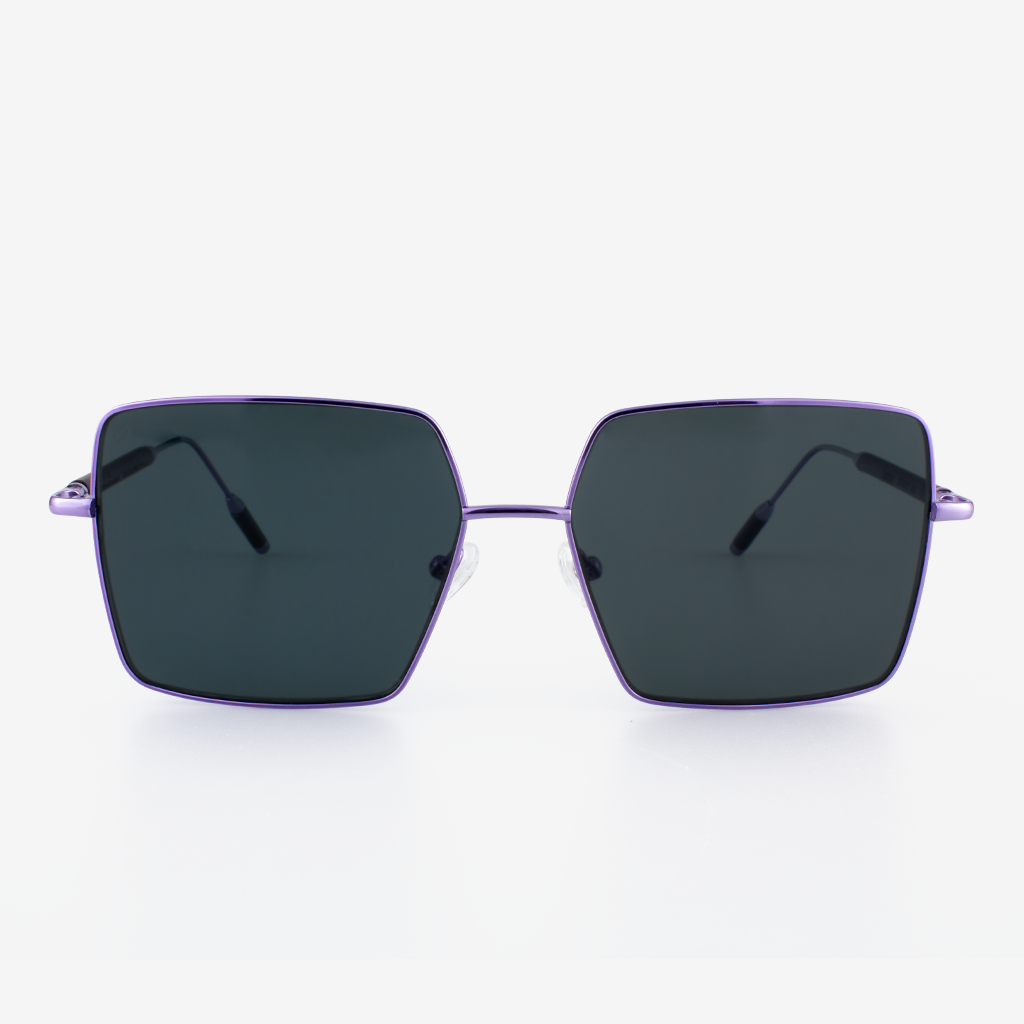 Lucie Oversized Square Sunglasses with Metal and Wood Accents
