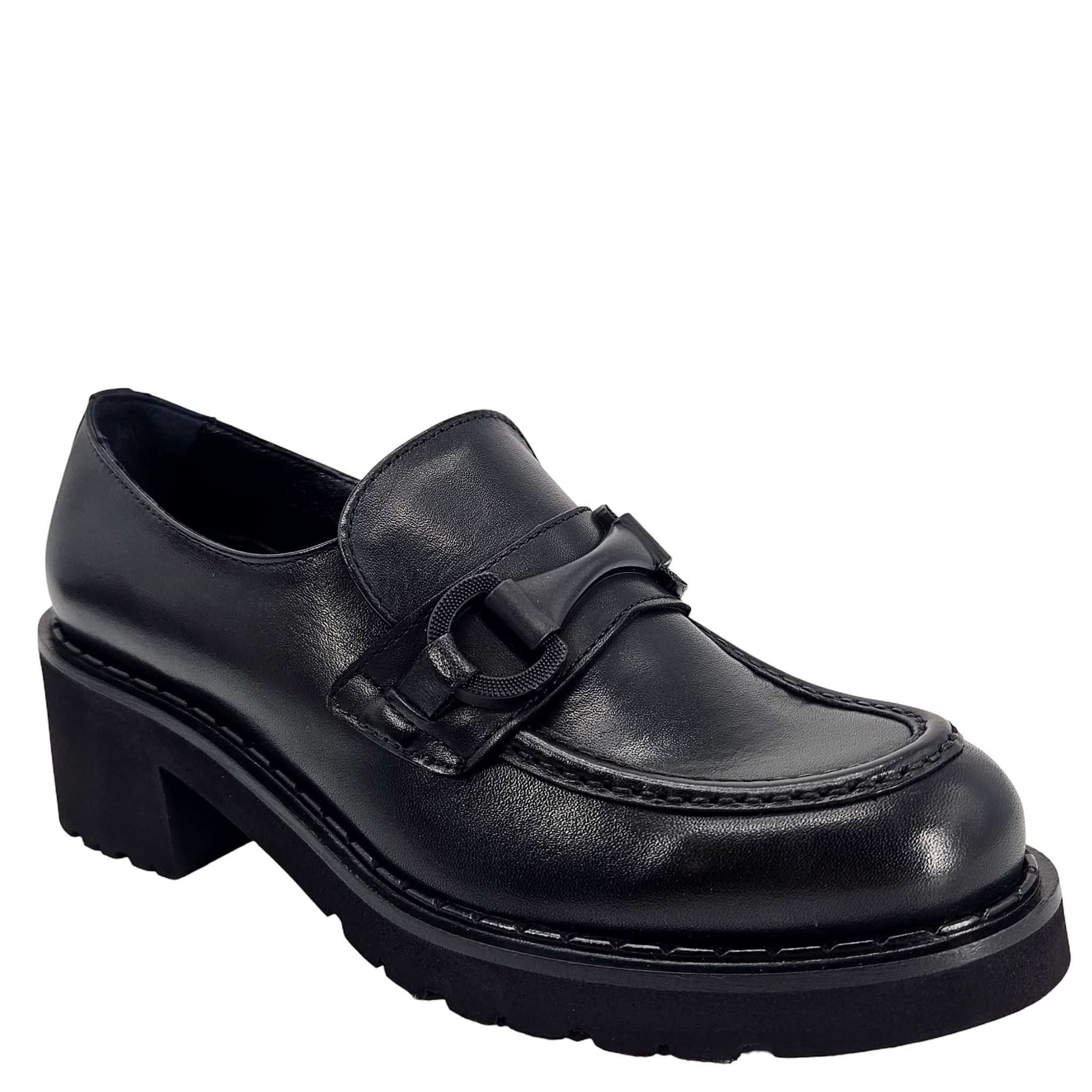 Black Lug Sole Chunky Loafer
