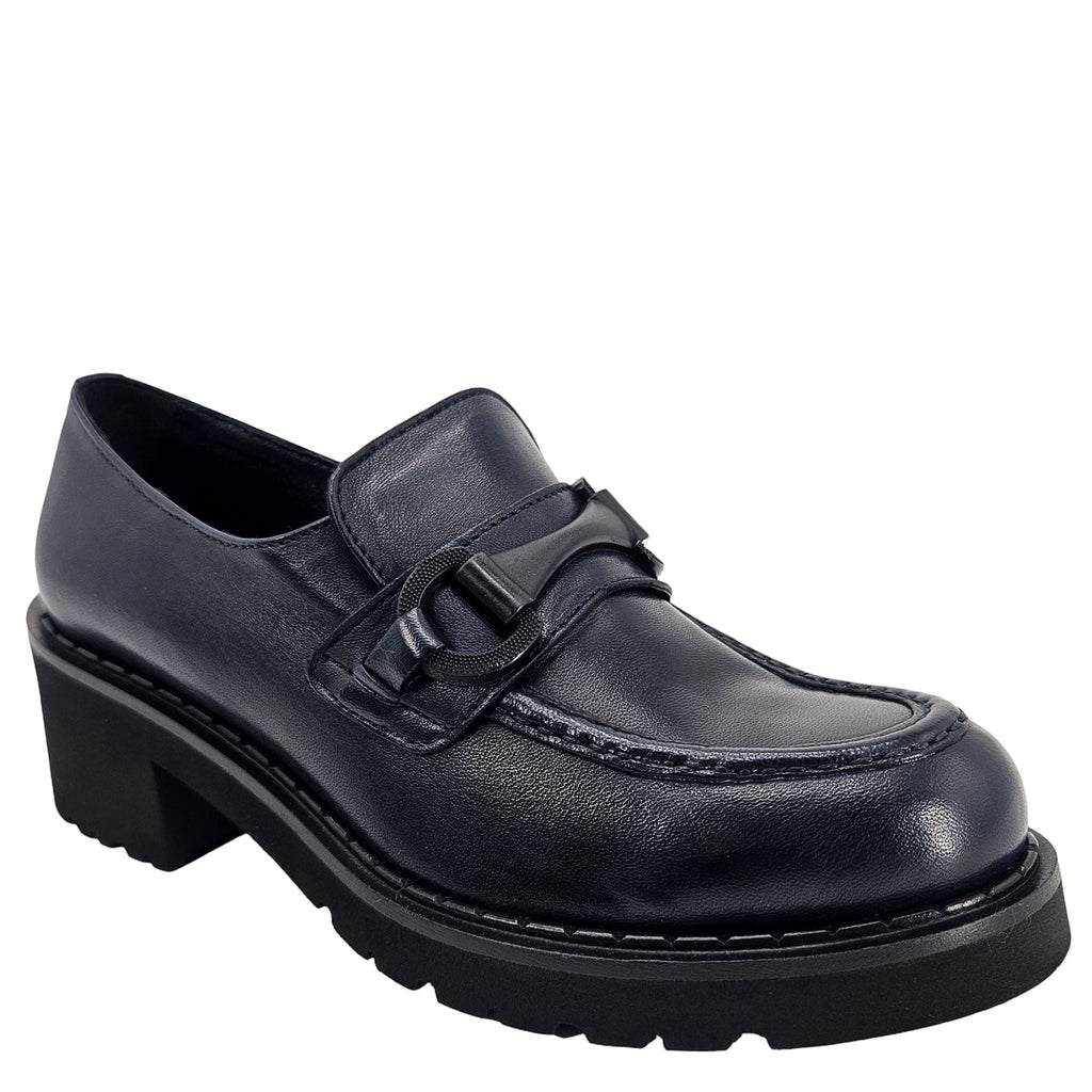 Navy Lug Sole Chunky Loafer