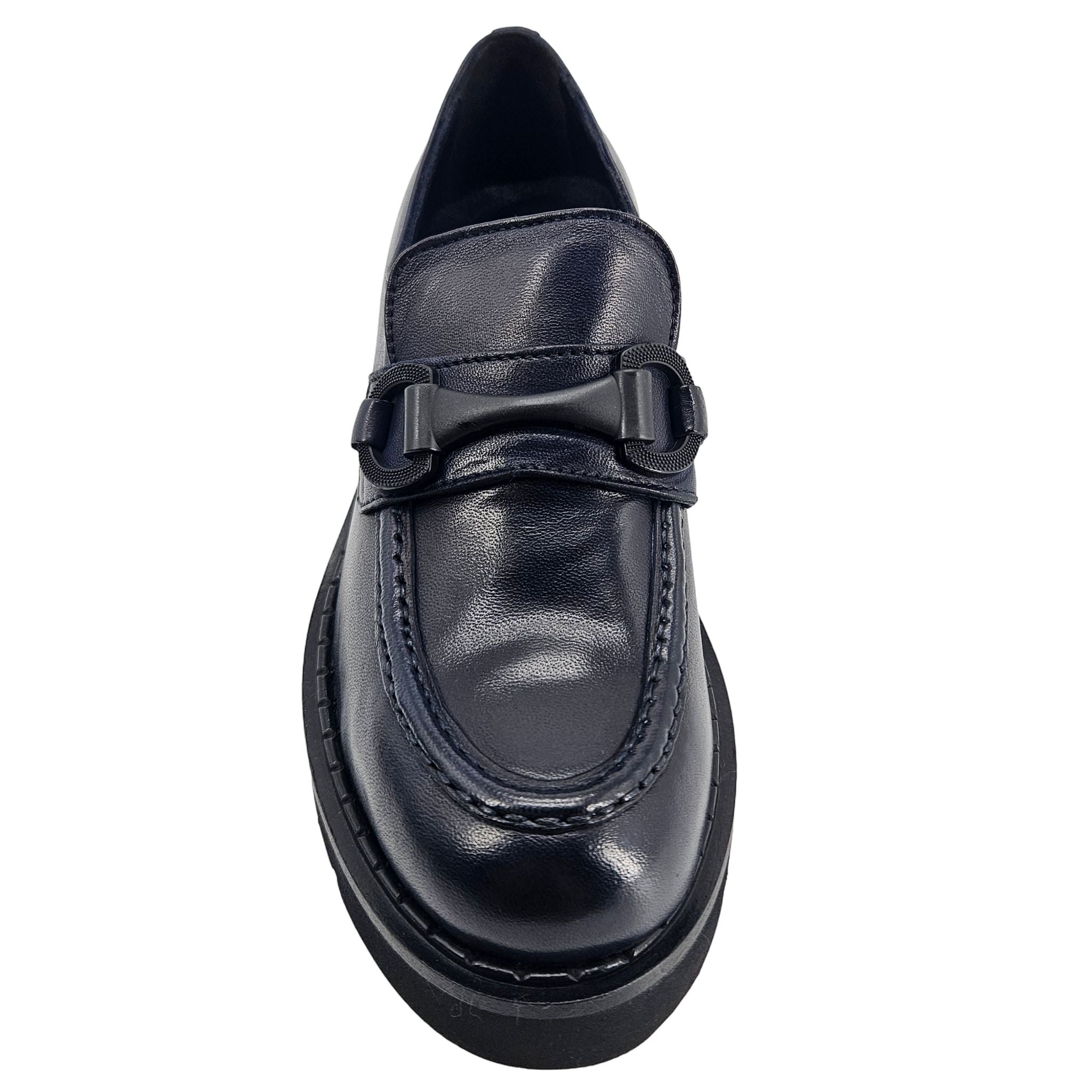 Navy Lug Sole Chunky Loafer
