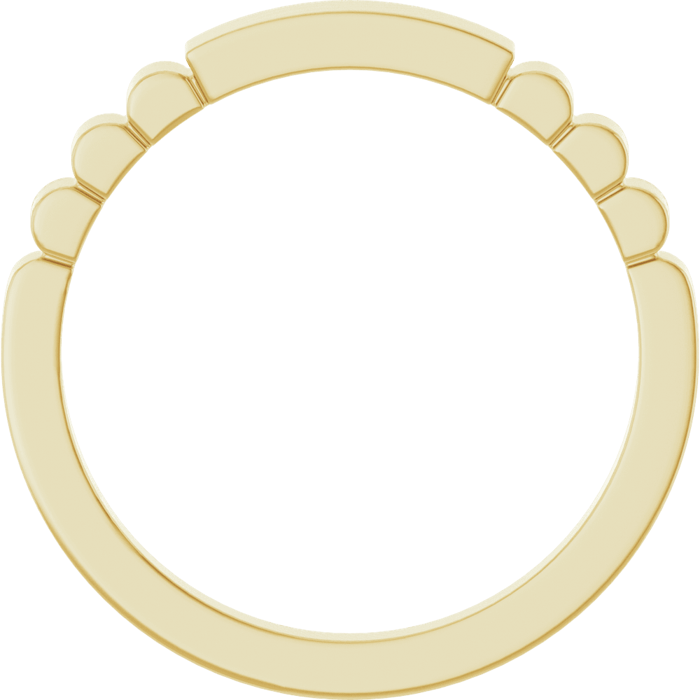 14K Gold Engravable Signet Ring with Contemporary Fluted Detail
