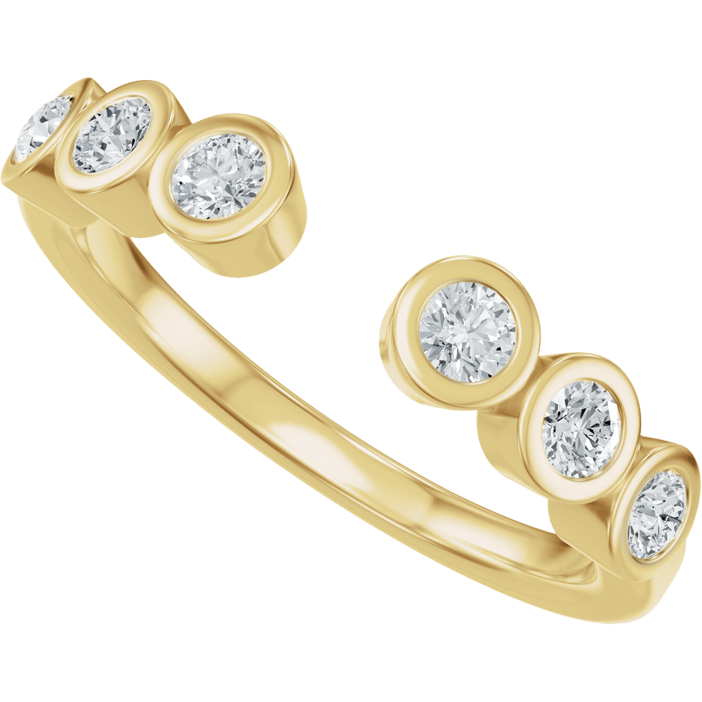 Éloise 14K Yellow Gold 1/3 CTW Diamond Bezel Set Open Ring