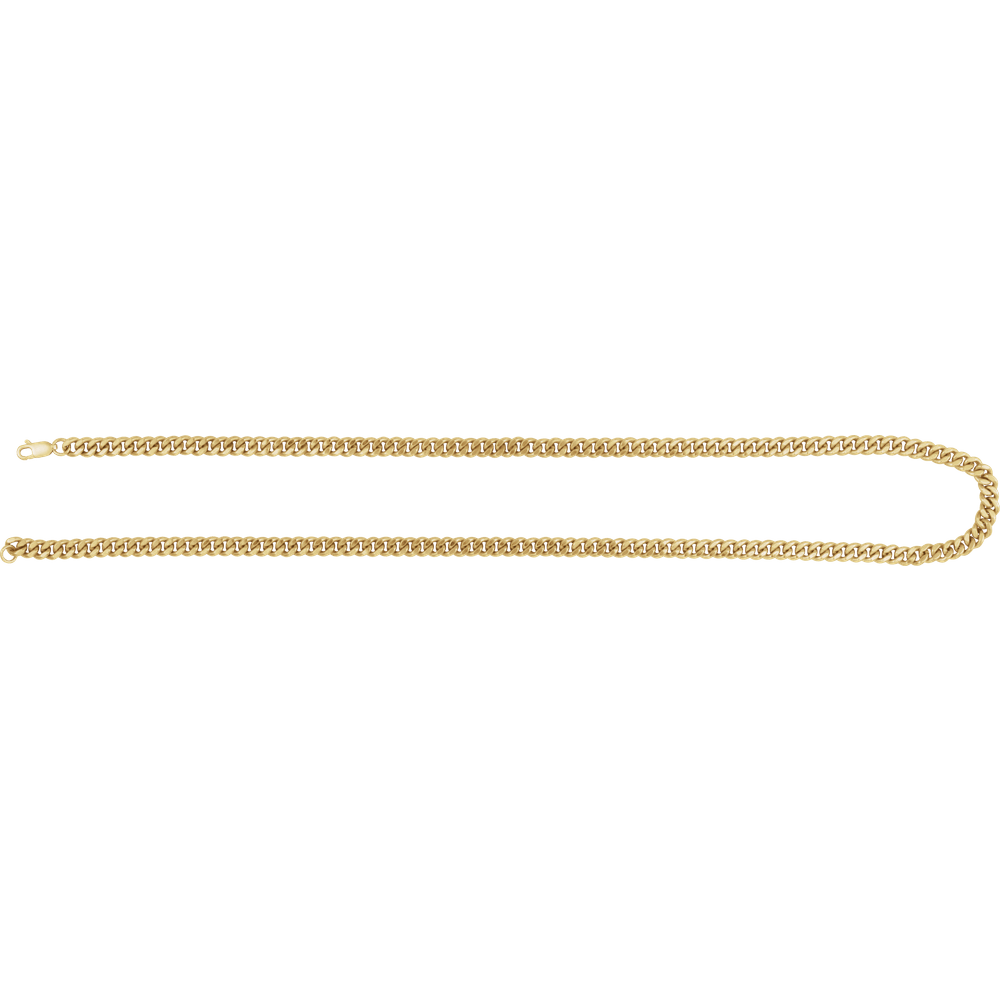 Monaco Curb Chain Necklace in 14K Gold - Minimalist Solid Link