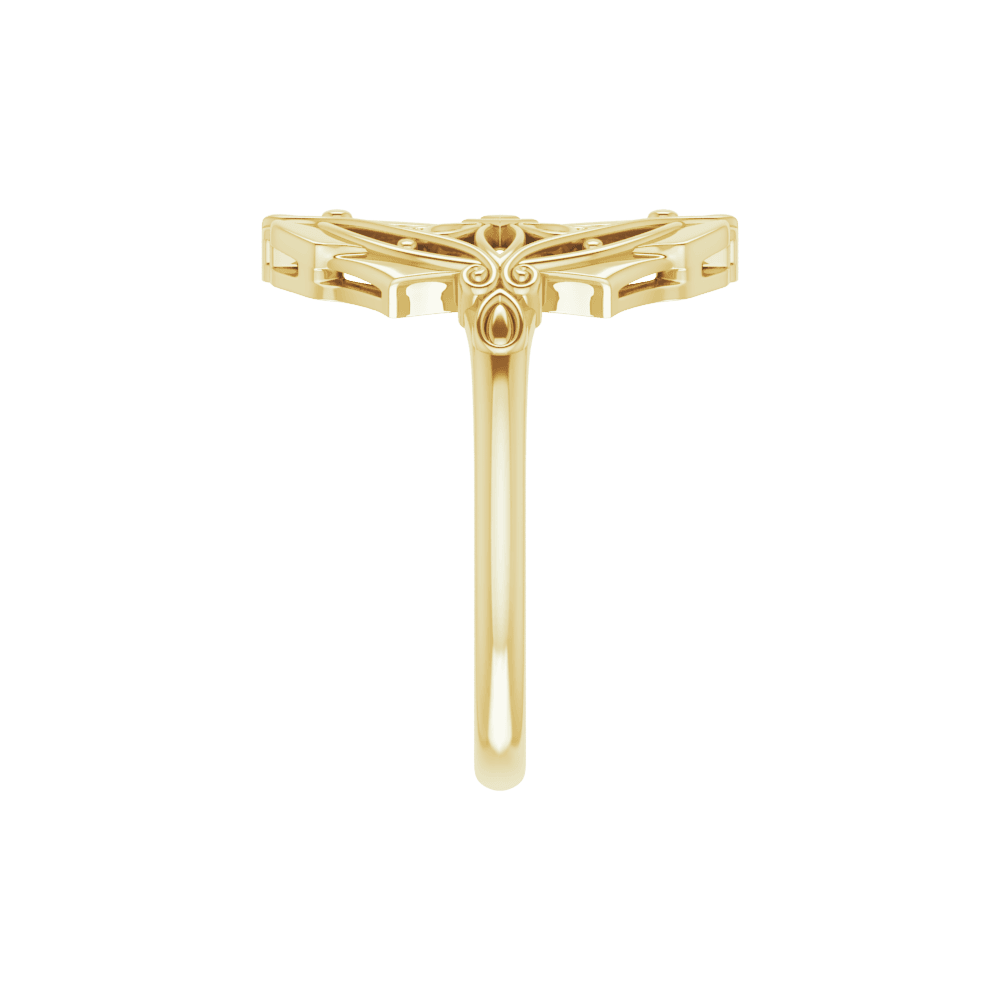 Rosette Héritage Statement Ring in Polished 14K Gold Vintage Style