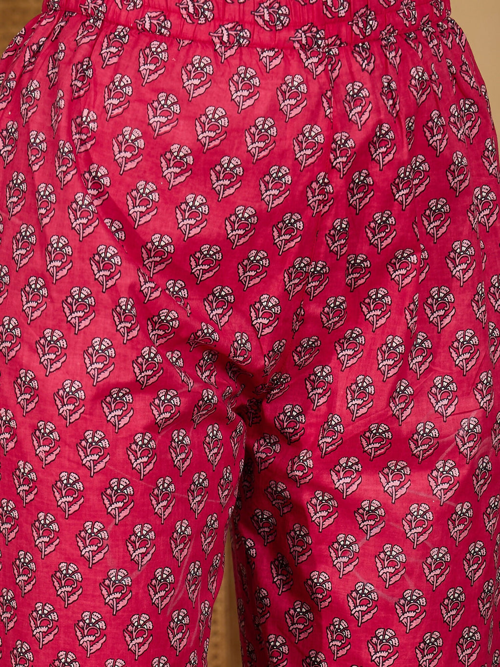 Women's Printed Pink Pure Cotton Kurta Set
