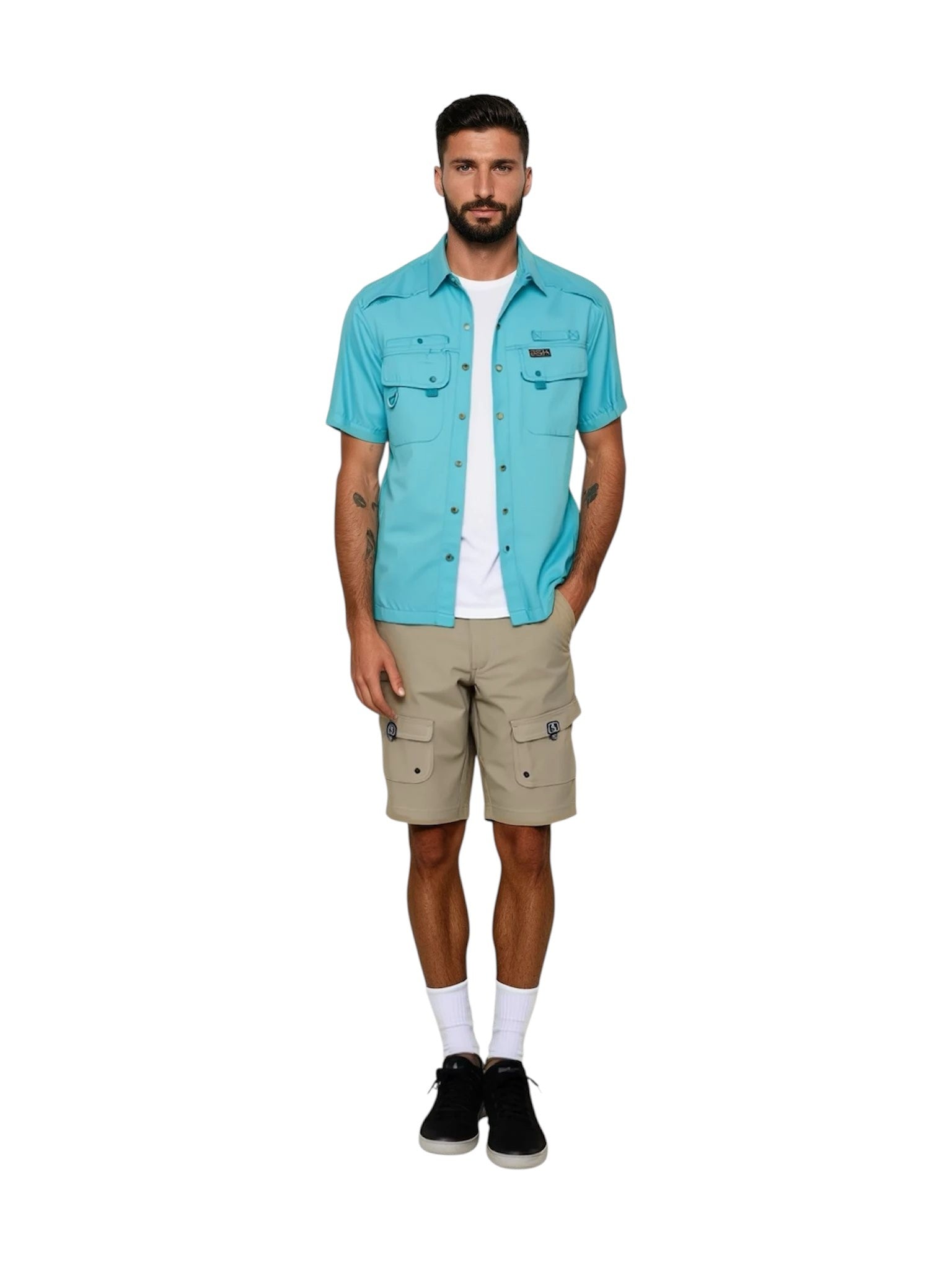 Men's Seacliff 2.0 Short Sleeve Vented Fishing Shirt - Light Blue - Image 2