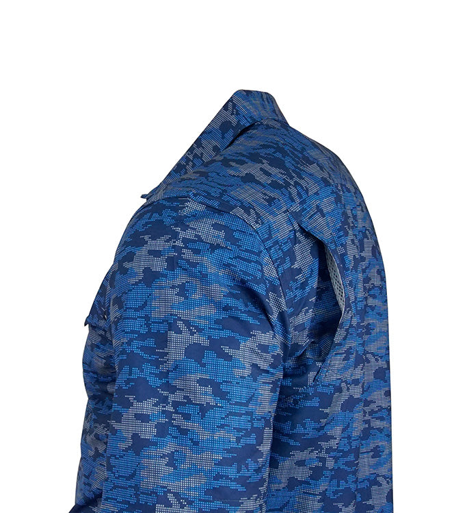 Men's Blue Dot Camo UV Performance Vented Fishing Shirt - Image 4