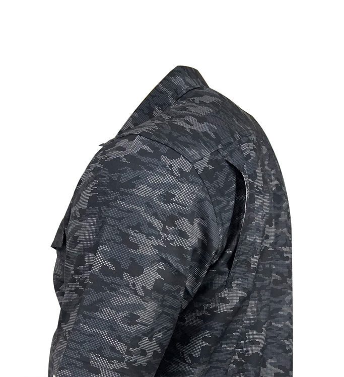 Men's Blue Dot Camo UV Performance Vented Fishing Shirt - Image 7