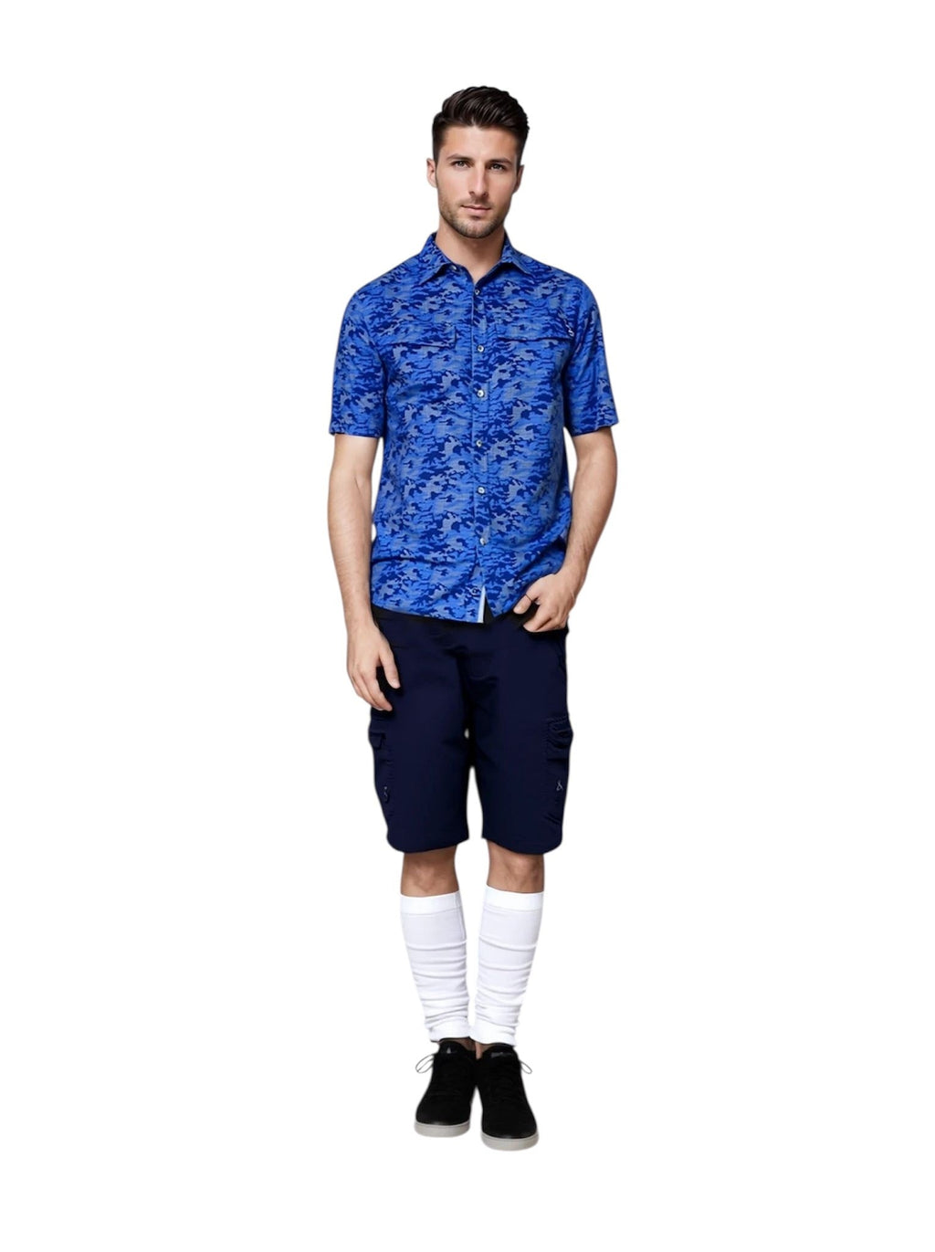 Men's Blue Dot Camo UV Performance Vented Fishing Shirt - Image 3