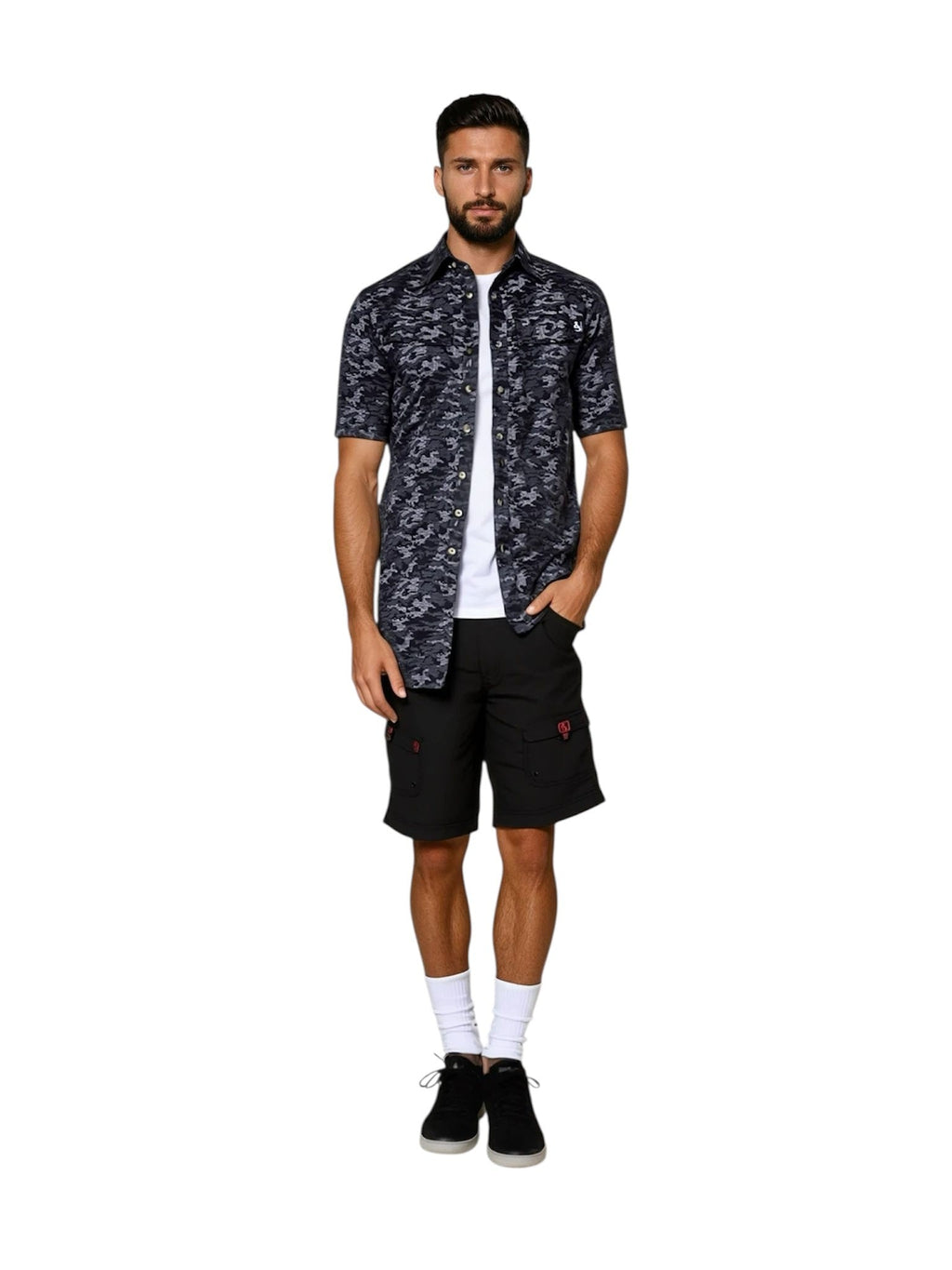 Men's Blue Dot Camo UV Performance Vented Fishing Shirt - Image 6