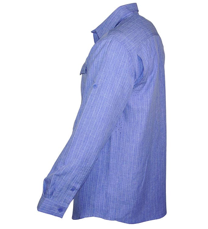 Men's Inlet Long Sleeve UV Protection Vented Fishing Shirt Gray - Image 3