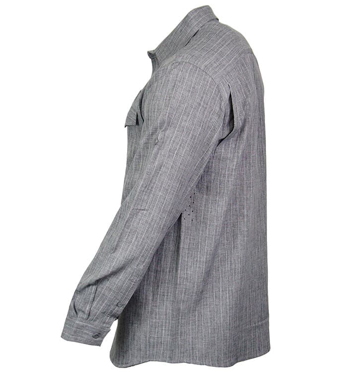 Men's Inlet Long Sleeve UV Protection Vented Fishing Shirt Gray - Image 2