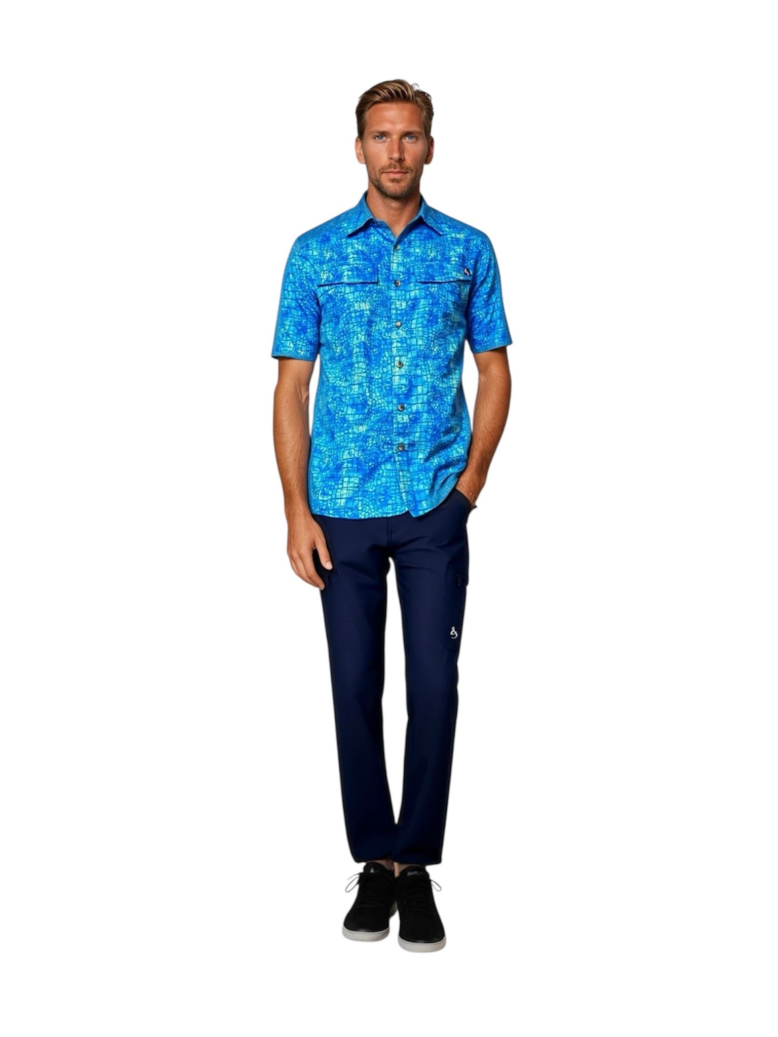 Men's Chaos Short Sleeve Vented Fishing Shirt with UV Protection - Image 4