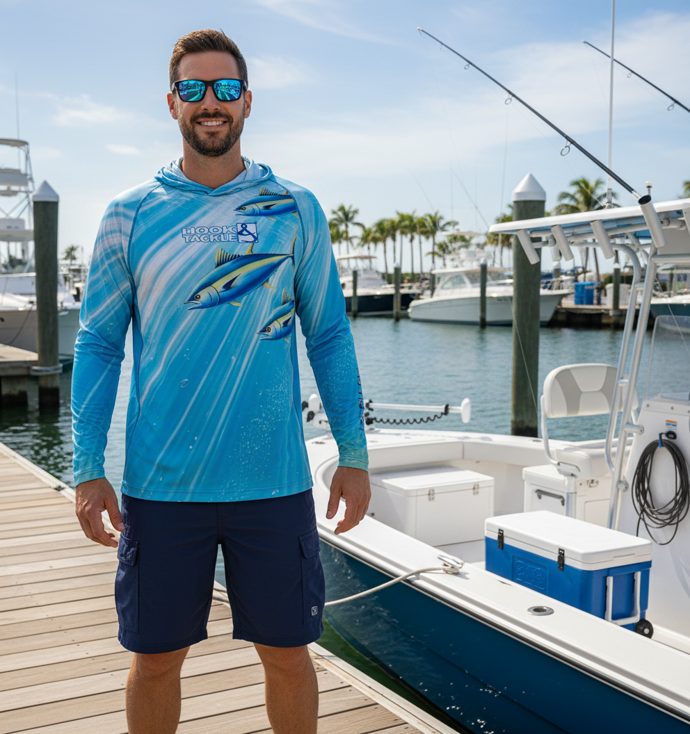 Men's Tuna Abyss UV Performance Fishing Hoodie with Face Gaiter - Image 2