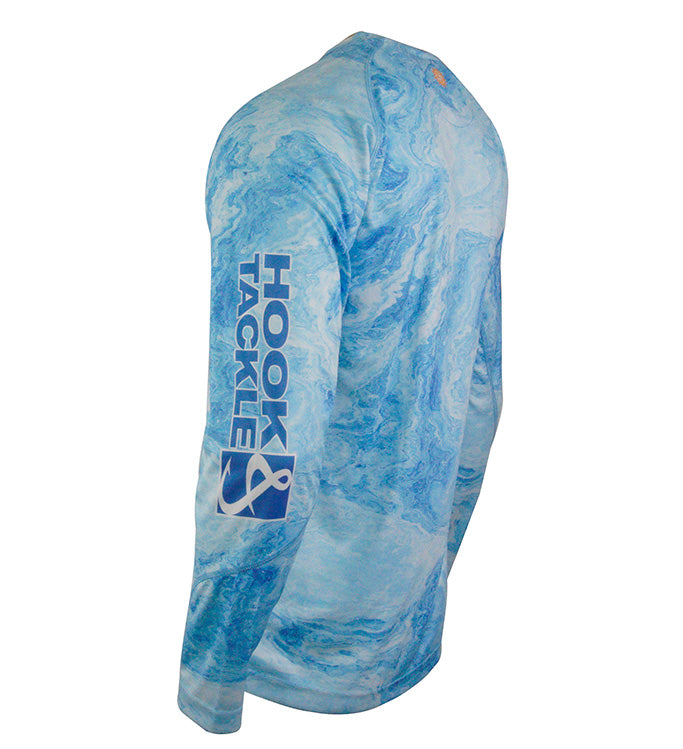 Men's Currents Long Sleeve UV Protection Fishing Shirt Blue - Image 2