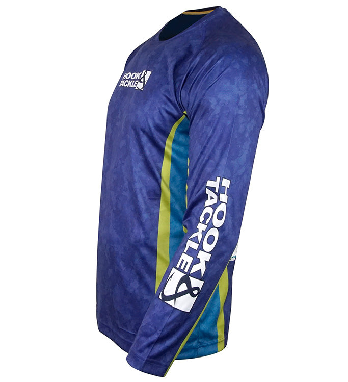 Men's Bass Camo Long Sleeve UV Protection Fishing Shirt
