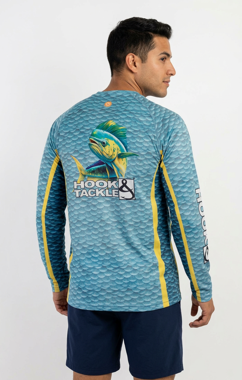 Men's Mahi Scales Long Sleeve UV Protection Fishing Shirt - Image 2