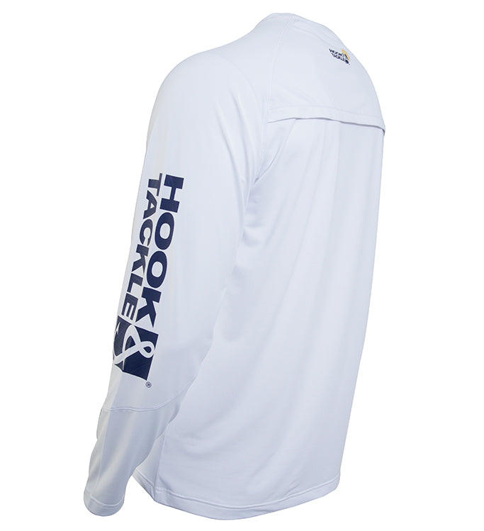 Men's Marlin Chase Long Sleeve Performance Fishing Shirt White - Image 2