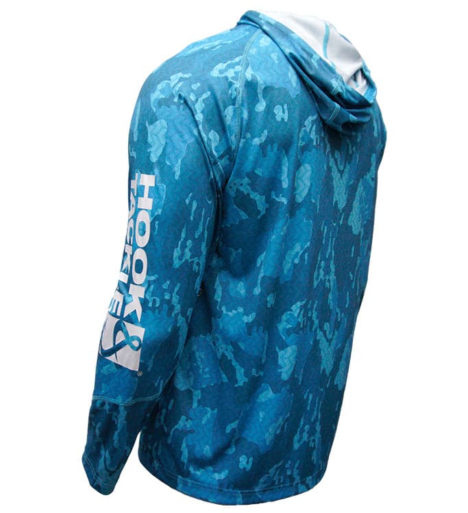 Men's Reef Bay Long Sleeve UV Protection Fishing Hoodie Blue - Image 2