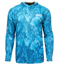 Men's blue camouflage Reef Bay long sleeve UV protection fishing hoodie