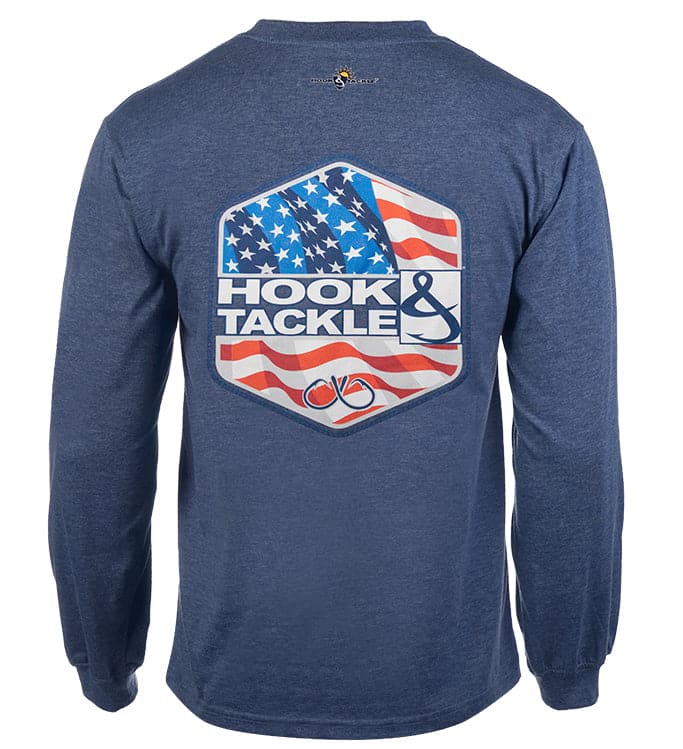 Men's Star Spangled Long Sleeve Performance UV Fishing T-Shirt - Image 3