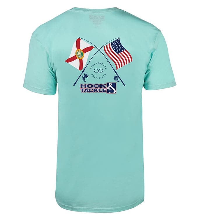 Men's Flamerica Premium Graphic Fishing T-Shirt in Black - Image 3
