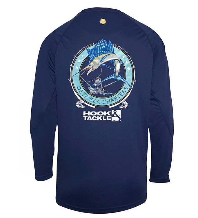 Men's Long Sleeve UV Protection Sailfish Graphic Fishing Shirt
