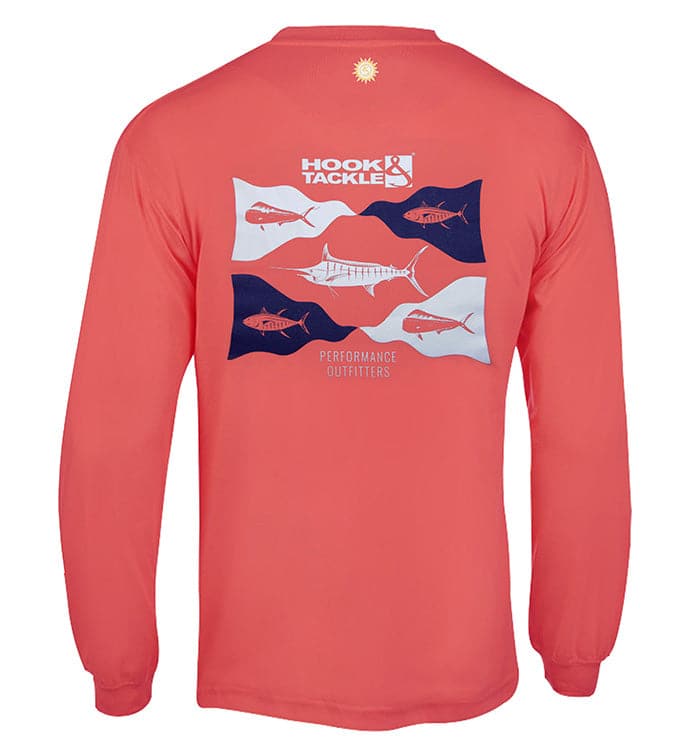 Men's Fish Flags Long Sleeve UV Protection Fishing T-Shirt - Image 3