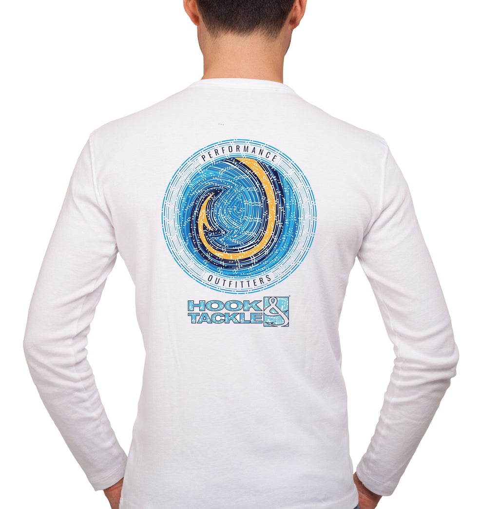 Mens Long Sleeve UV Fishing Shirt Performance Graphic Tee White - Image 6