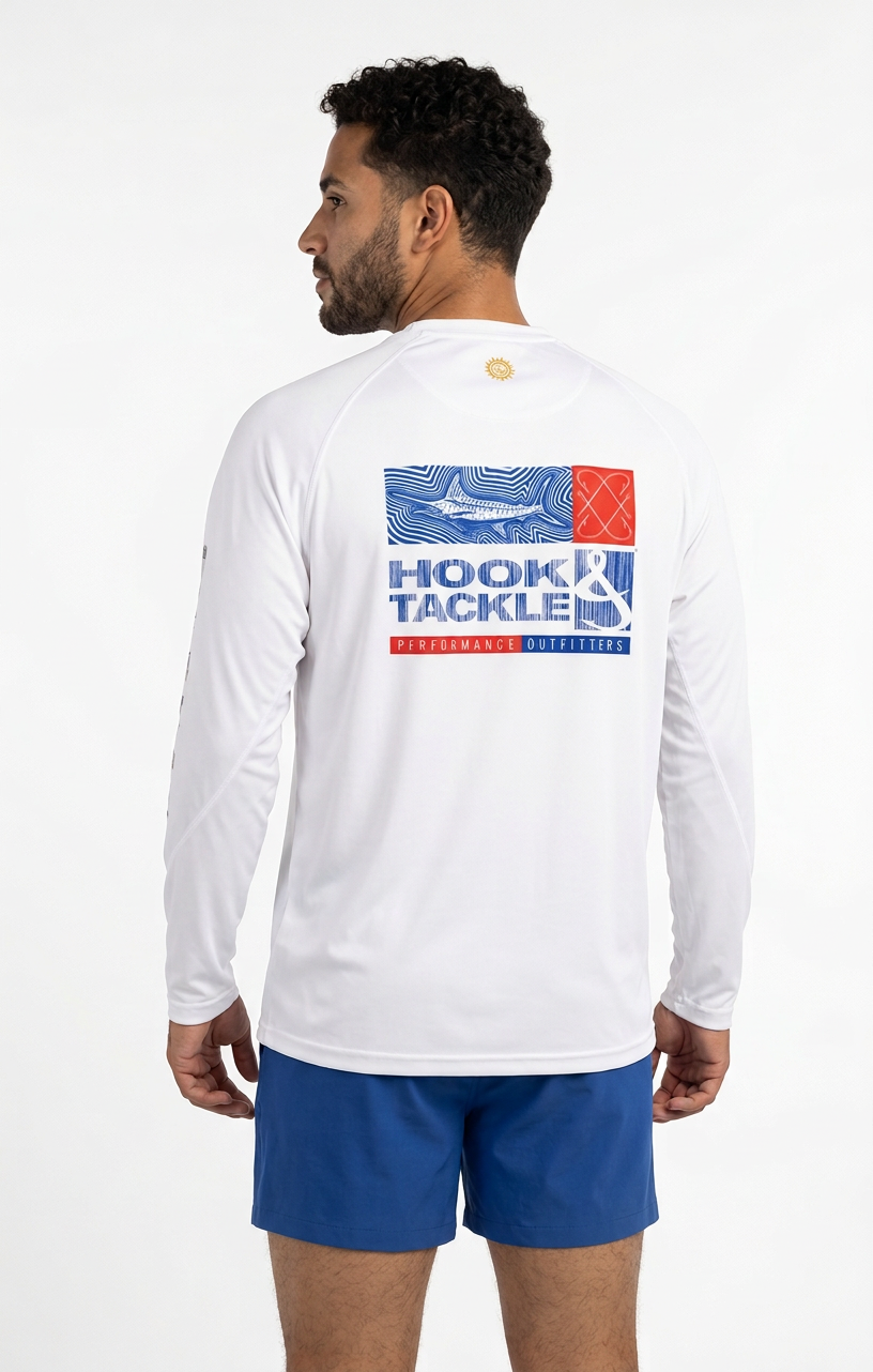Men's Marlin Groove Long Sleeve UV Protection Fishing Shirt - Image 2