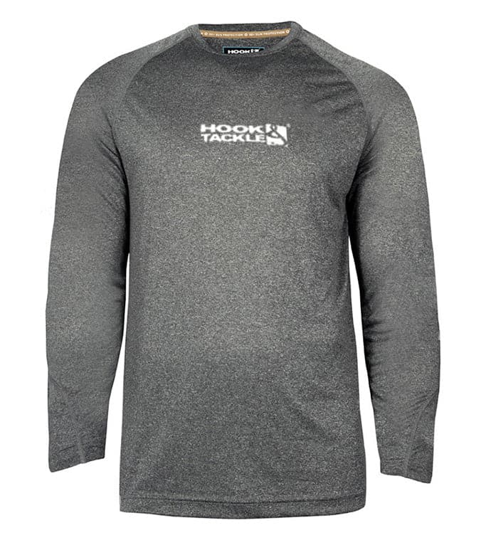 Youth Tails Up UV Performance Long Sleeve Fishing Shirt Grey - Image 2