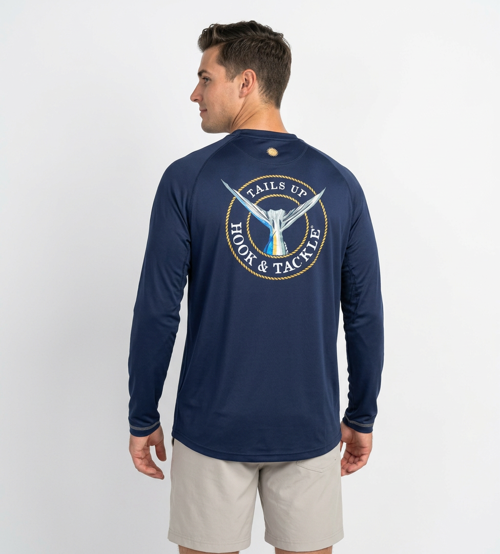 Men's Tails Up Long Sleeve UV Protection Performance Fishing Shirt