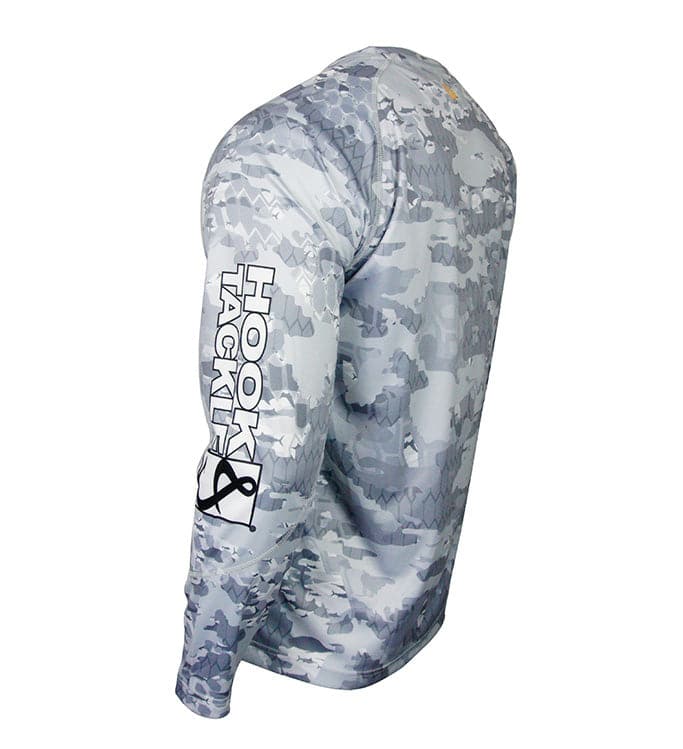 Men's Fractal Camo Long Sleeve UV Protection Fishing Shirt Blue - Image 4