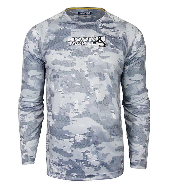 Men's Fractal Camo Long Sleeve UV Protection Fishing Shirt Blue - Image 3