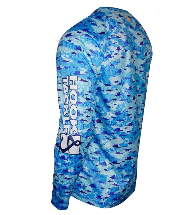 Youth Billfish Texture UV Performance Long Sleeve Fishing Shirt - Image 2